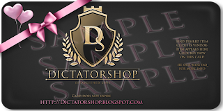 Example DICTATORSHOP gift card