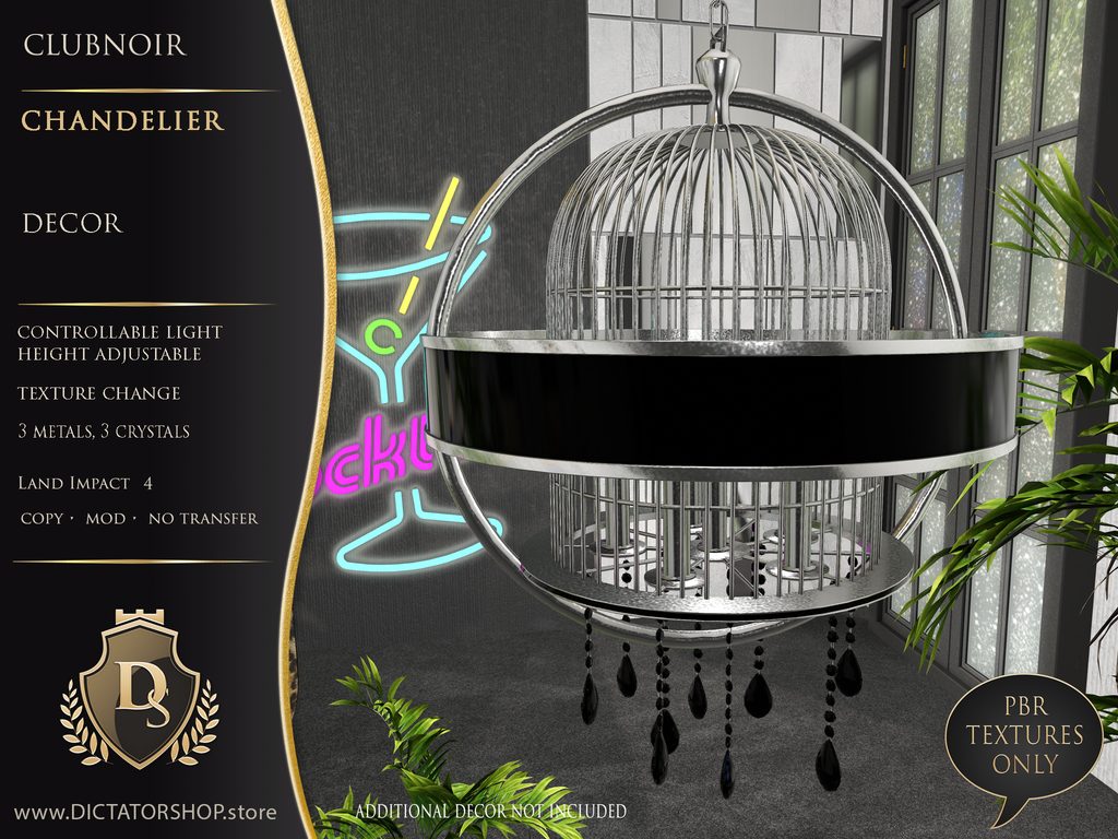 ClubNoir Chandelier, Decor version