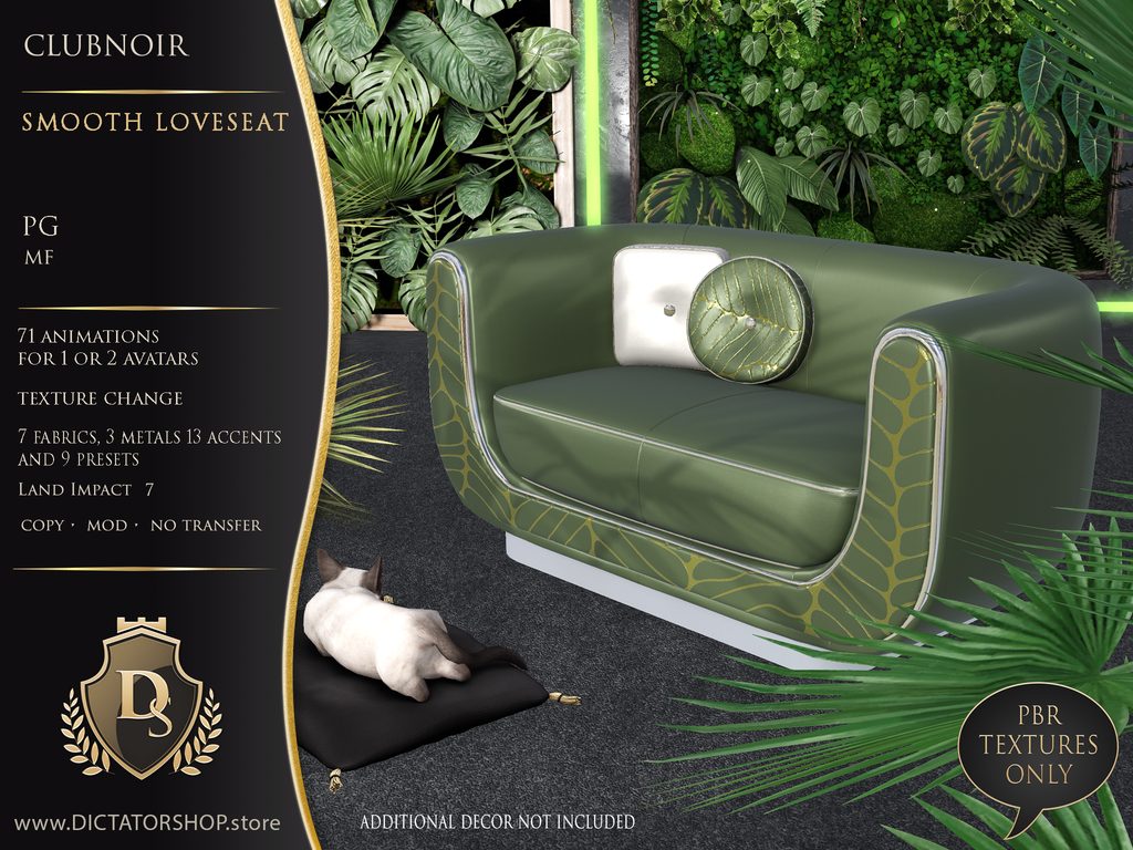 ClubNoir Smooth Loveseat, PG version