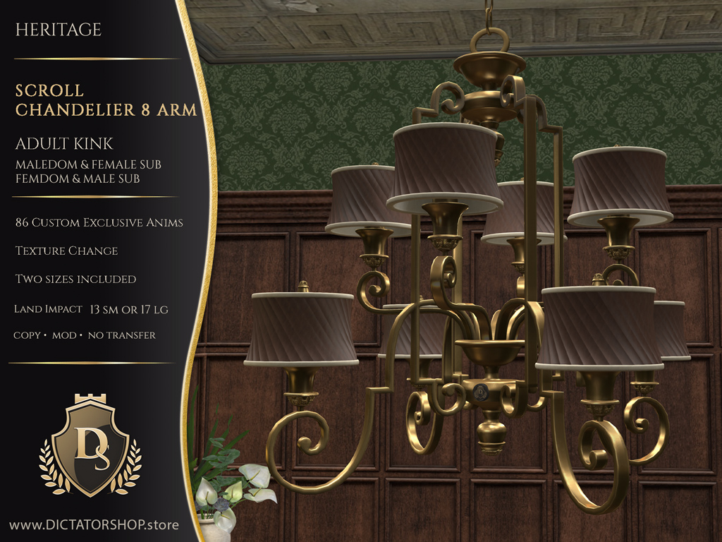Heritage - Scroll Chandelier 8 Arm