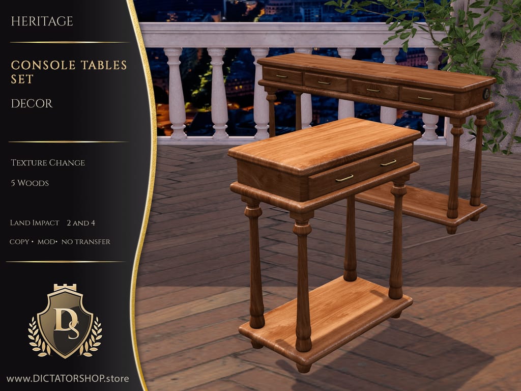 Heritage - Table Set Consoles