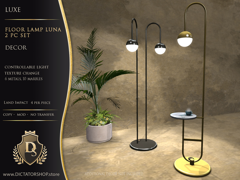Luxe - Floor Lamp Luna 2pc Set