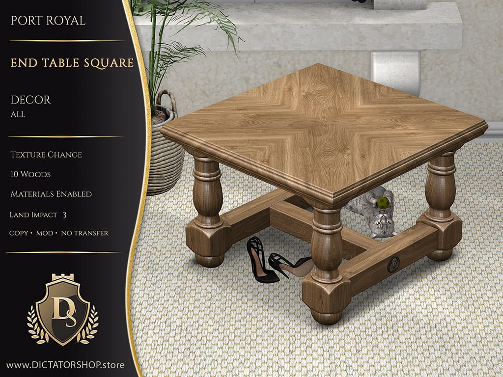 PORT ROYAL End Table Square DECOR
