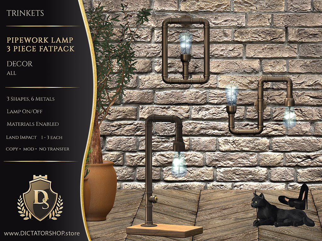Trinkets - Pipework Lamps 3 Piece Set