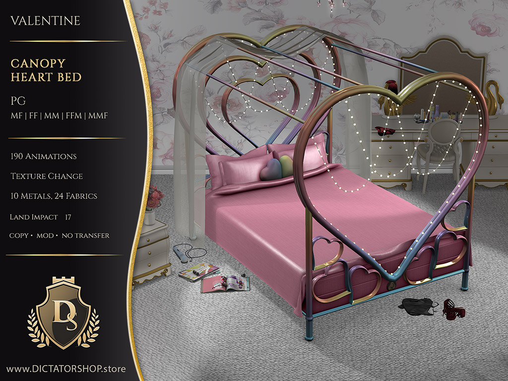 Valentine - Canopy Heart Bed OMNI