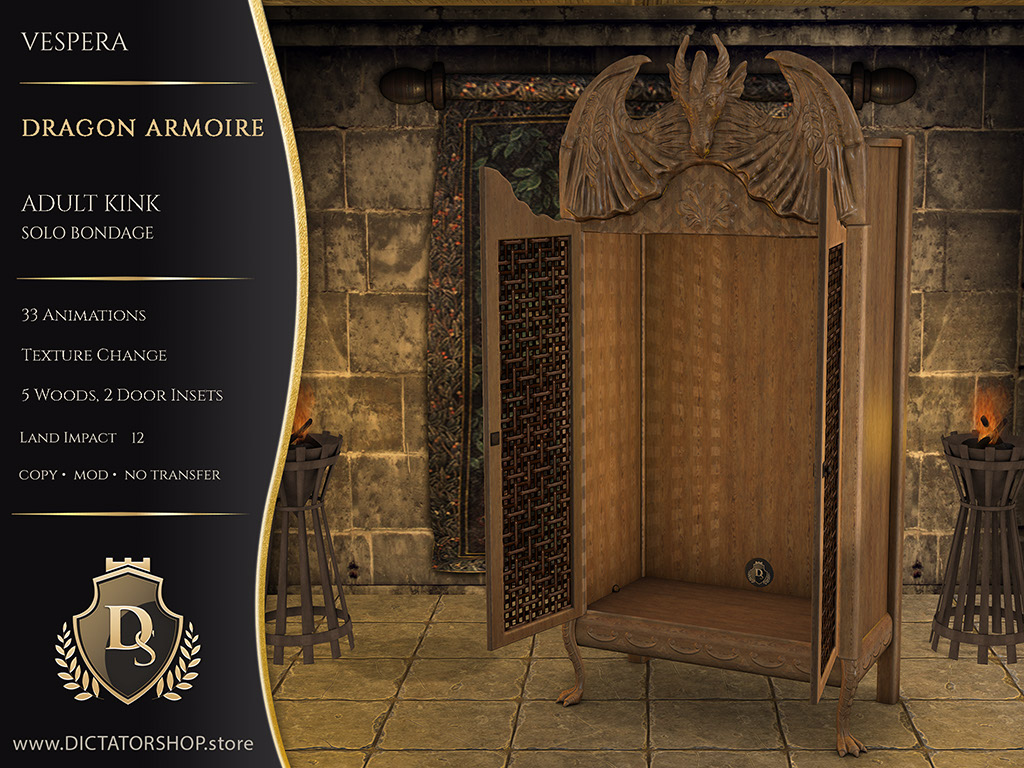 Vespera Dragon Armoire - Adult Cage
