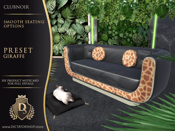 ClubNoir Smooth seating shown in Giraffe
