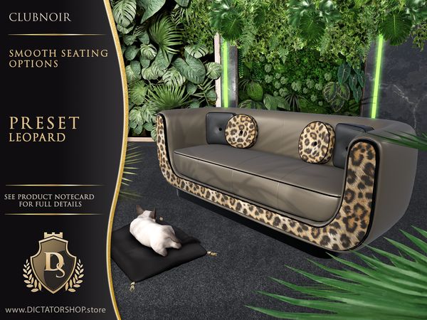 ClubNoir Smooth seating shown in Leopard