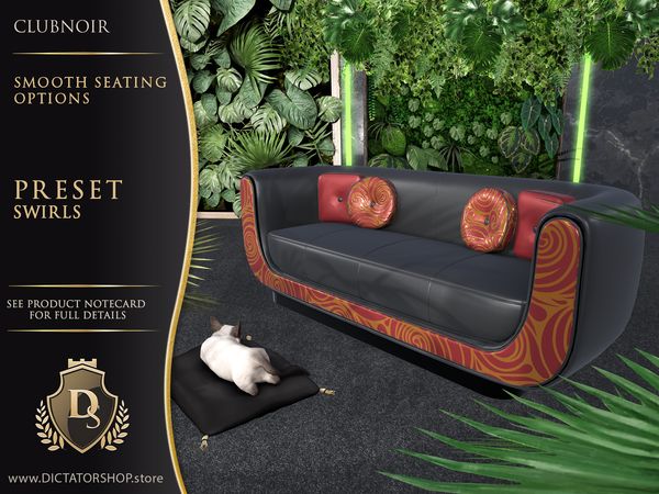 ClubNoir Smooth seating shown in Swirls