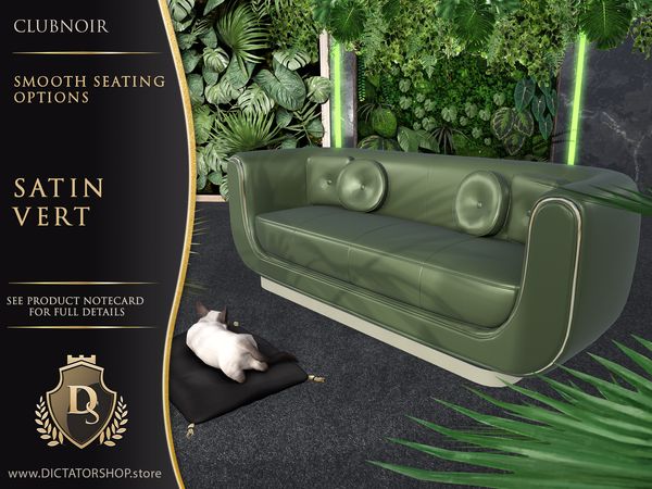 ClubNoir Smooth seating shown in Satin Vert